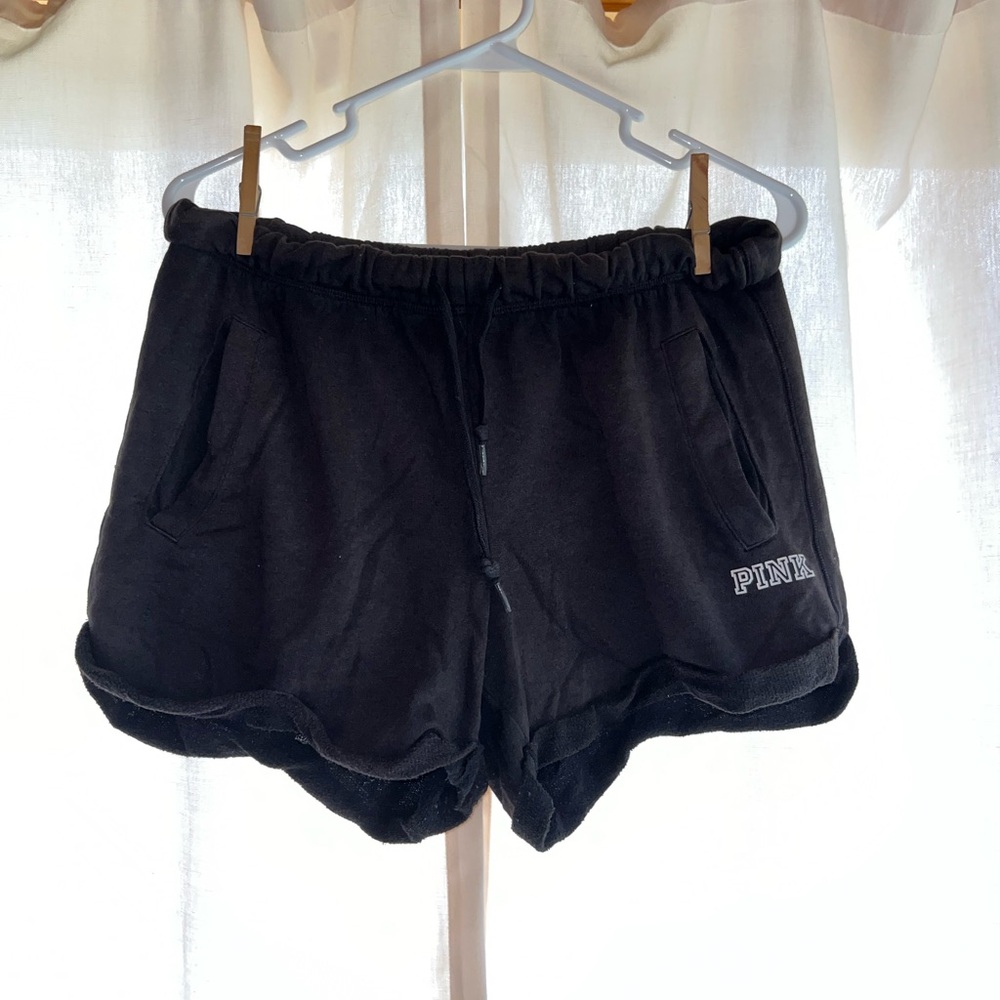 PINK Victoria's Secret Black Athletic Shorts with Elastic Waistband